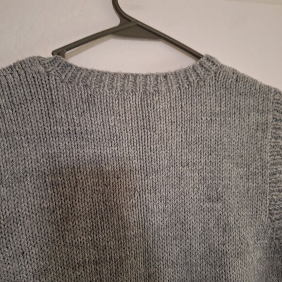 Handmade Pointelle Knit Sweater Vest Grandma Core Academia Preppy Cardigan L - Picture 6 of 7